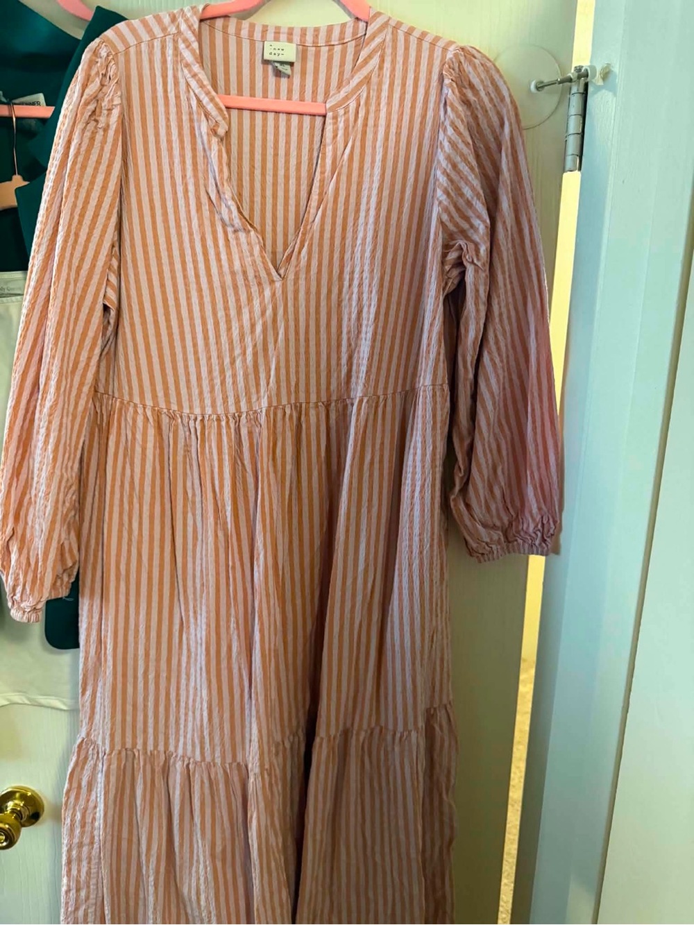 a new day Pink and White Striped Maxi Dress